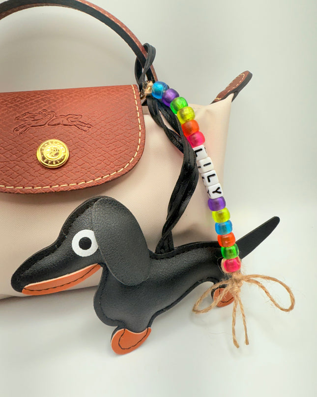 Dachshund Dog Bag Charm – Faux Leather Bag Charm | Sausage Dog Accessory | 13 Color Options