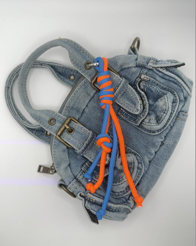 Colorful Paracord Bag Charm – Handmade Rope Tassel Accessory – Fun & Bold Purse Charm – Vibrant Backpack Decoration – Unique Gift Idea
