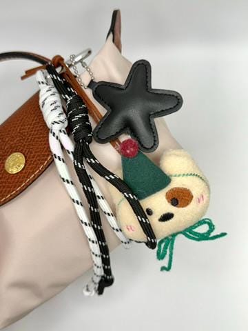 Brown Dog or Cream Dog Plush Bag Charm