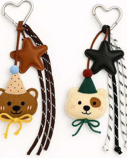 Brown Dog or Cream Dog Plush Bag Charm