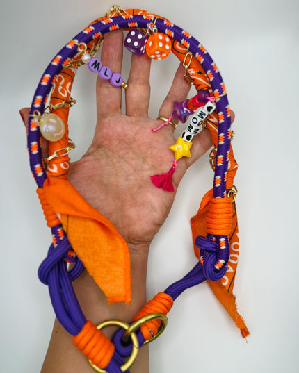 Colorful Rope Bag Strap with Charms – Custom Initials & Beads – Statement Shoulder Strap for Purses