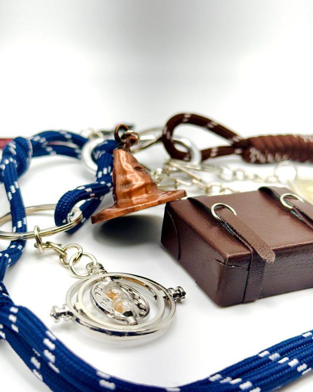 Wizard School Bag Charm - Magic Ticket, Wand & Hat Keychain - Fantasy Book Lover Gift